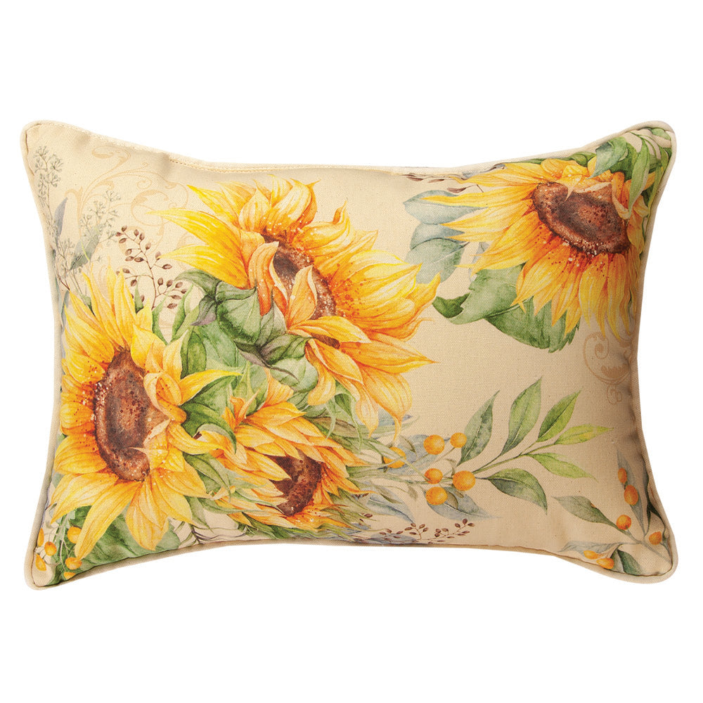 Sunflower Fields -Mnk-Rectangle 18x13 Pillow Indoor/Outdoor
