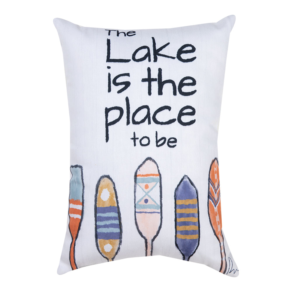 The Lake Is The Place To Be Climaweave Pillow 13"x18" Indoor/Outdoor