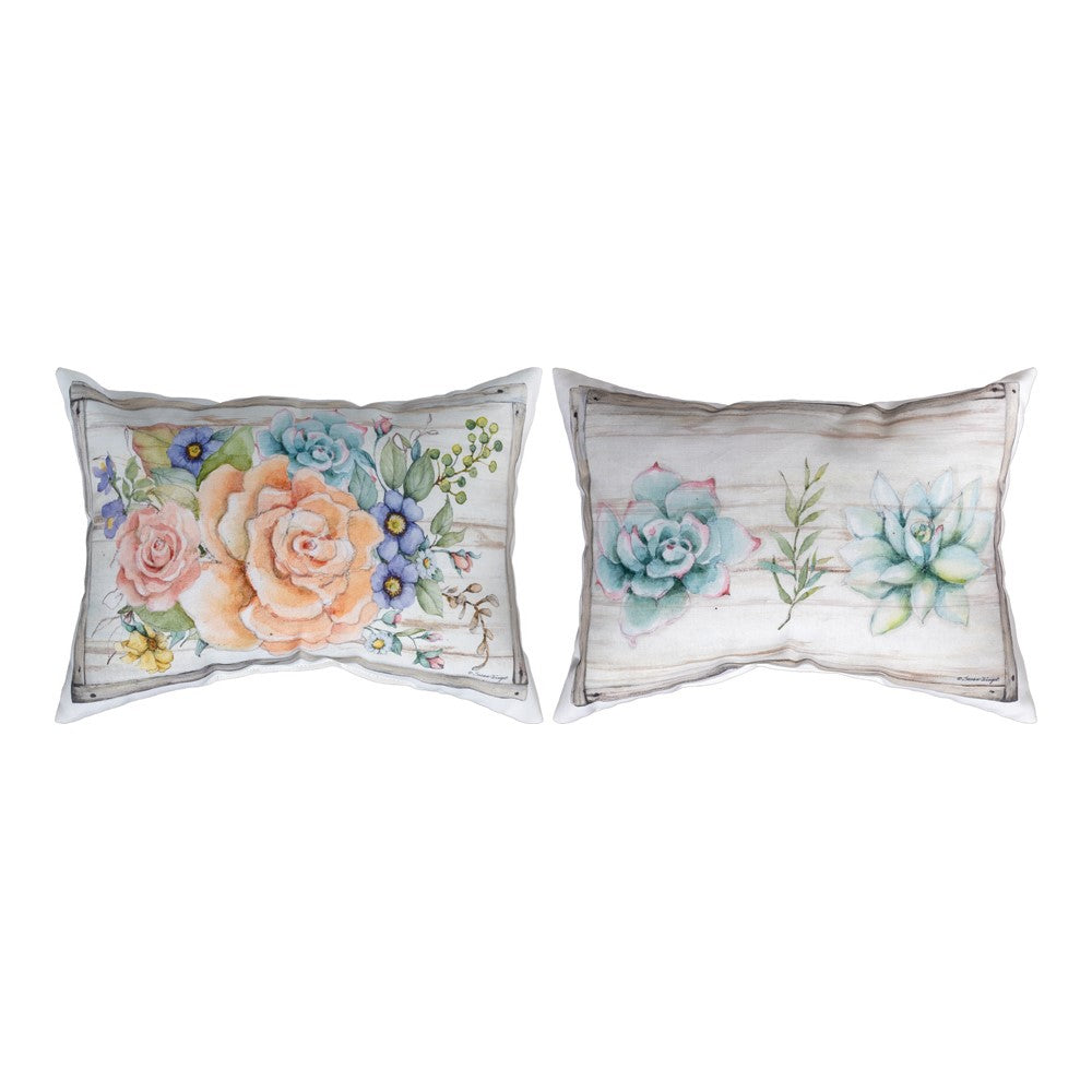 Rosewood Ranch - Succulents Climaweave Pillow 18" x 13"