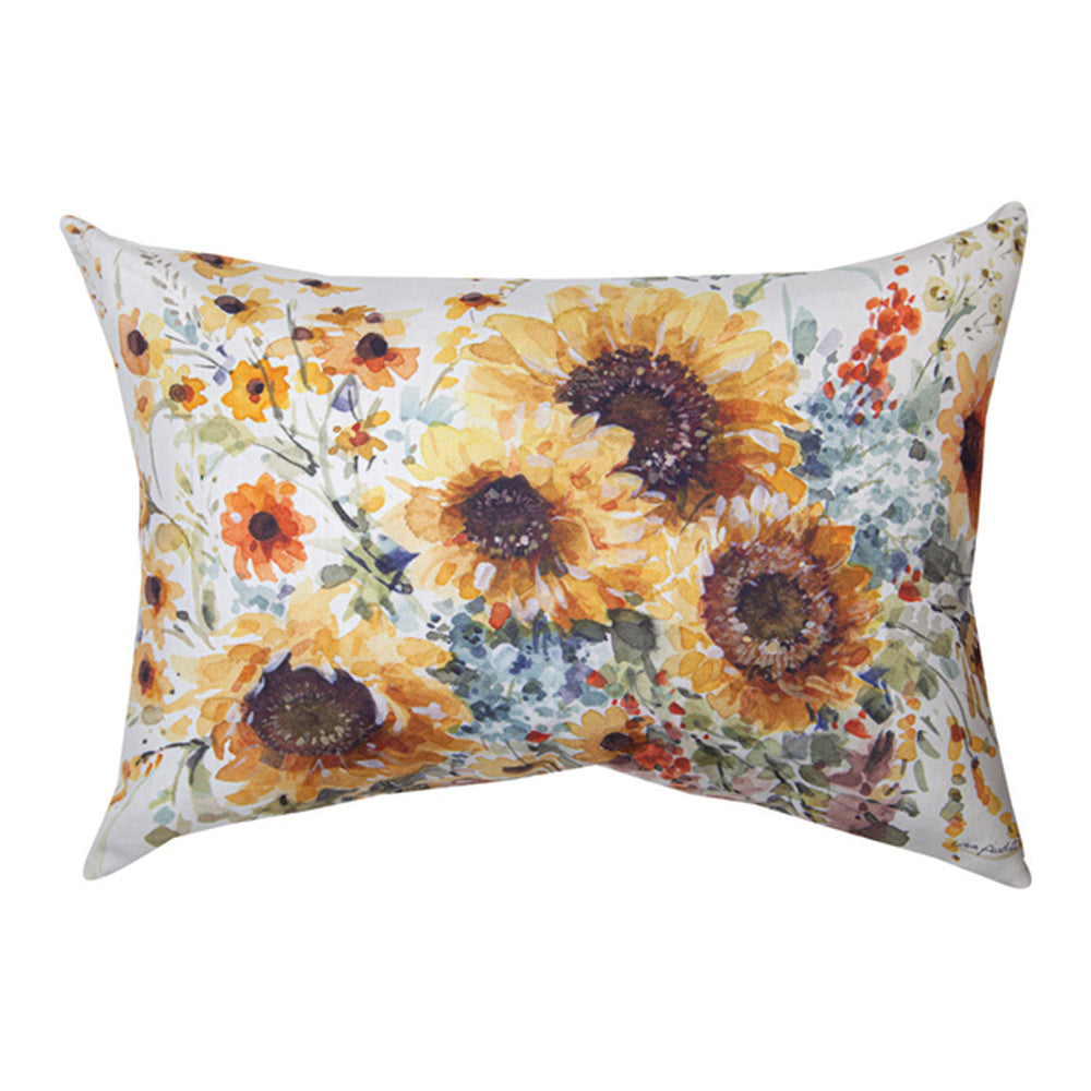 Sunflowers Forever Climaweave Pillow 18"x13" Indoor/Outdoor