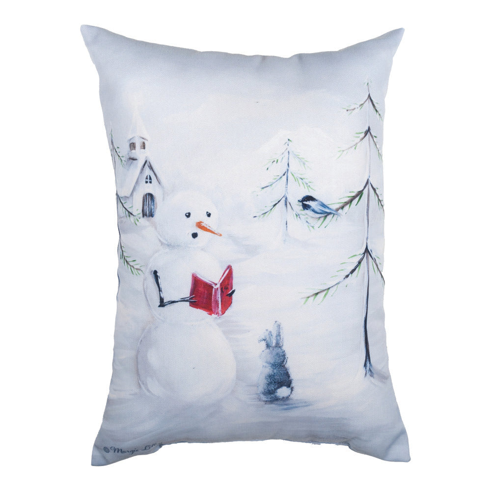 Sweet Peace Snowman 13X18 Climaweave Pillow Indoor/Outdoor