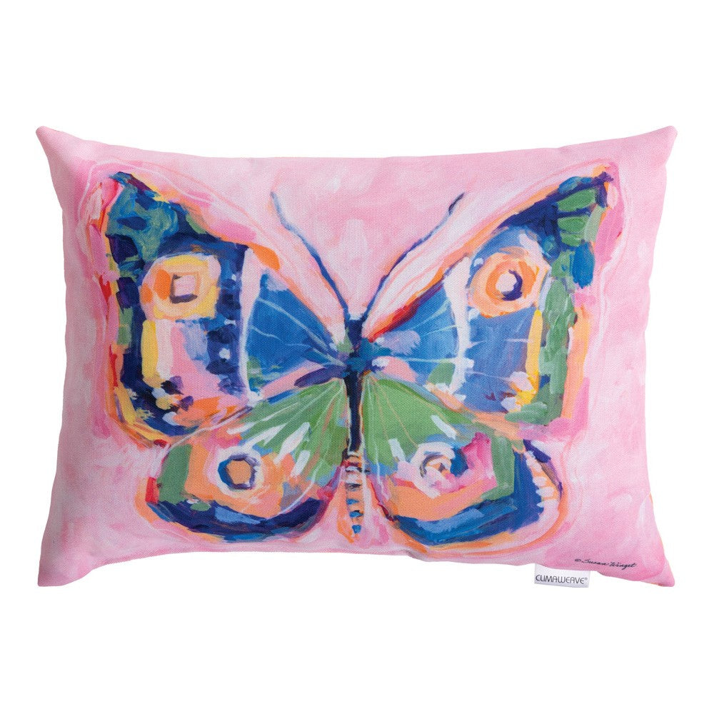 Vivid Florals Butterflies Climaweave Pillow 18x13
