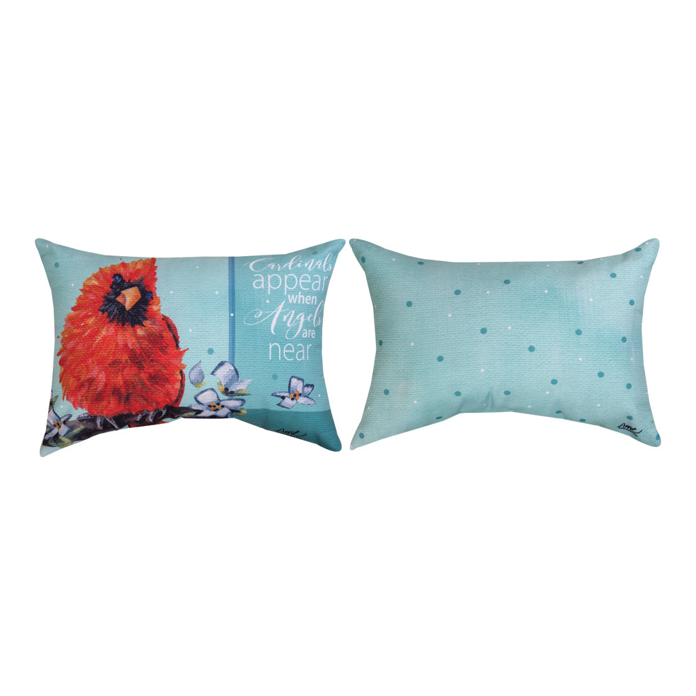 When A Cardinal Appears Flower Climaweave Pillow 18"x13" Indoor/Outdoor