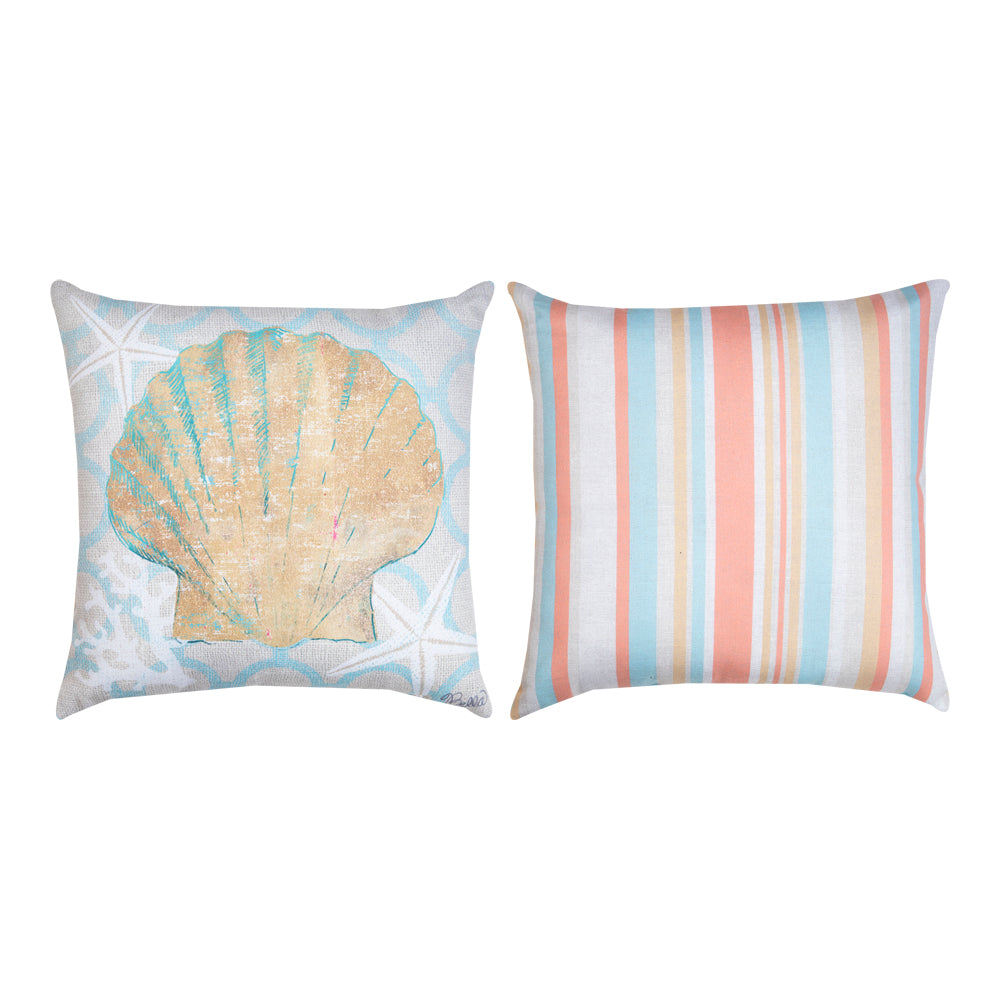 Beach Linen Scallop Climaweave Pillow 18" Indoor/Outdoor