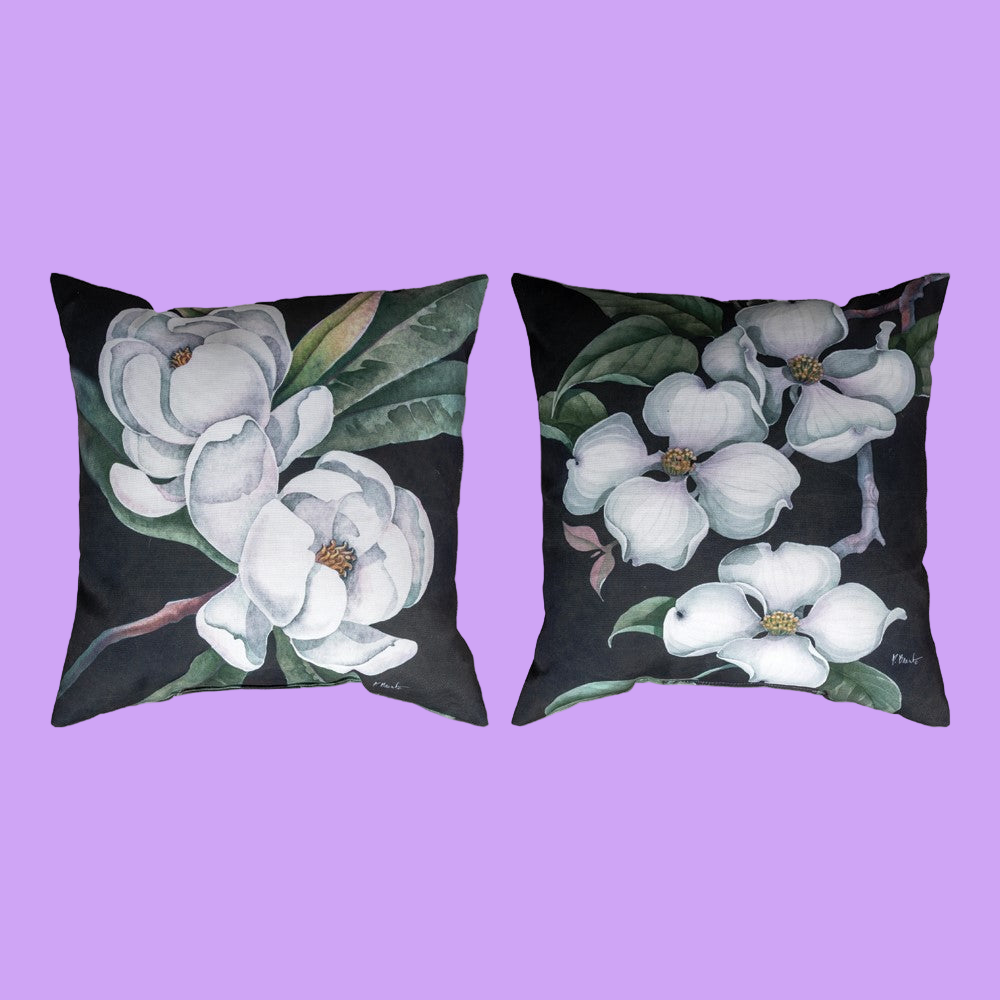 Bay Manolia And Dogwood Climaweave Pillow 18" x 18"