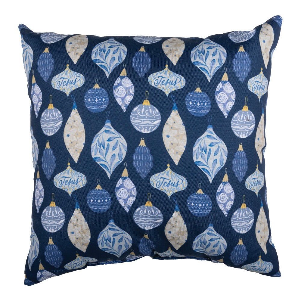 Blue White Christmas 18 Pillow Climaweave Indoor/Outdoor