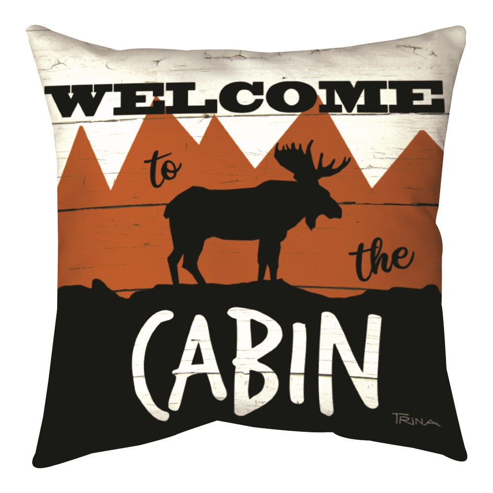 Cabin Life Welcome Climaweave Pillow 18" Indoor/Outdoor