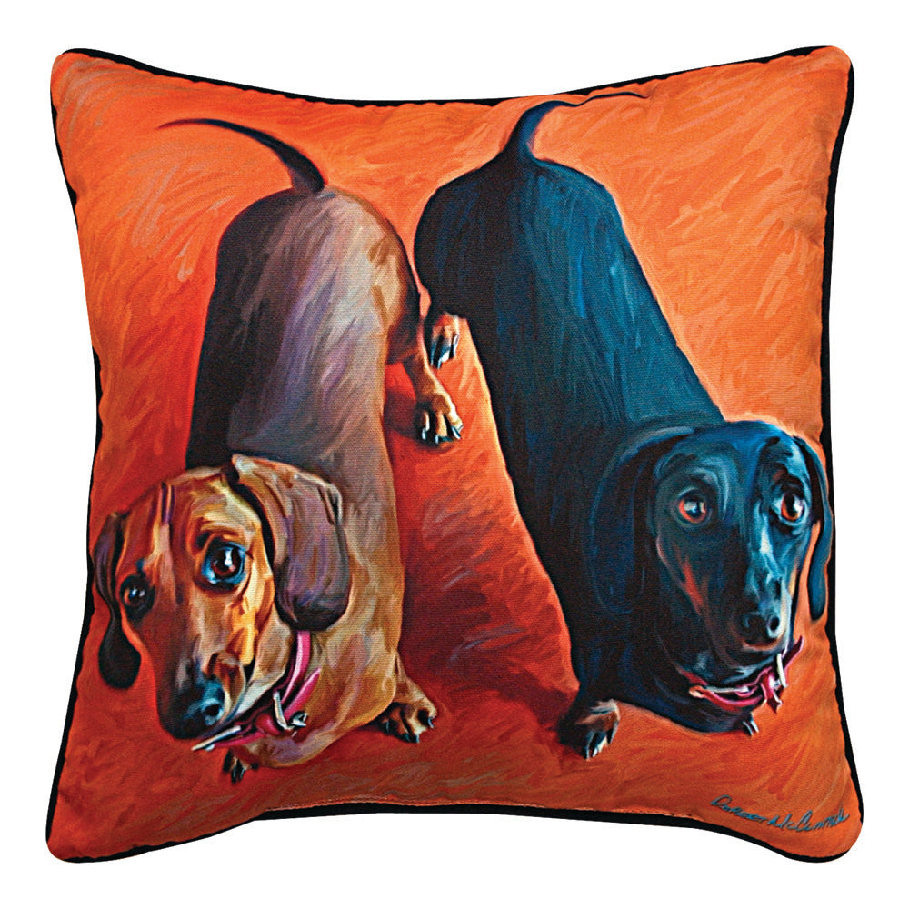 Double Dachsies Dchund -18 Pillow