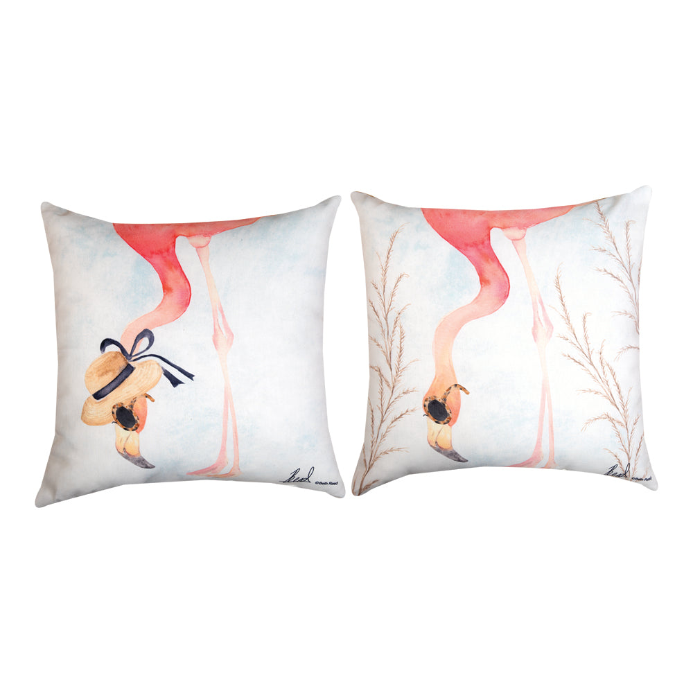 Flamingo w/ Glasses Climaweave Pillow 18" Indoor/Outdoor