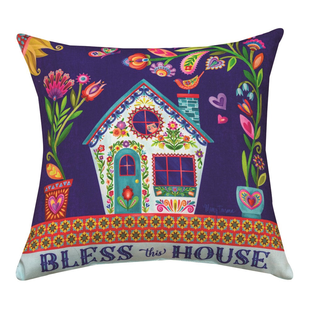 Good Vibes Bless Climaweave Pillow 18" Indoor/Outdoor