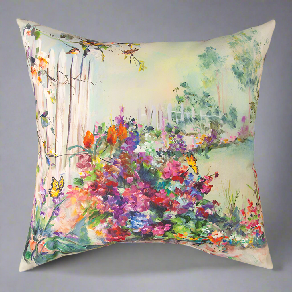 Floral Butterlies Climaweave Pillow 18" Indoor/Outdoor