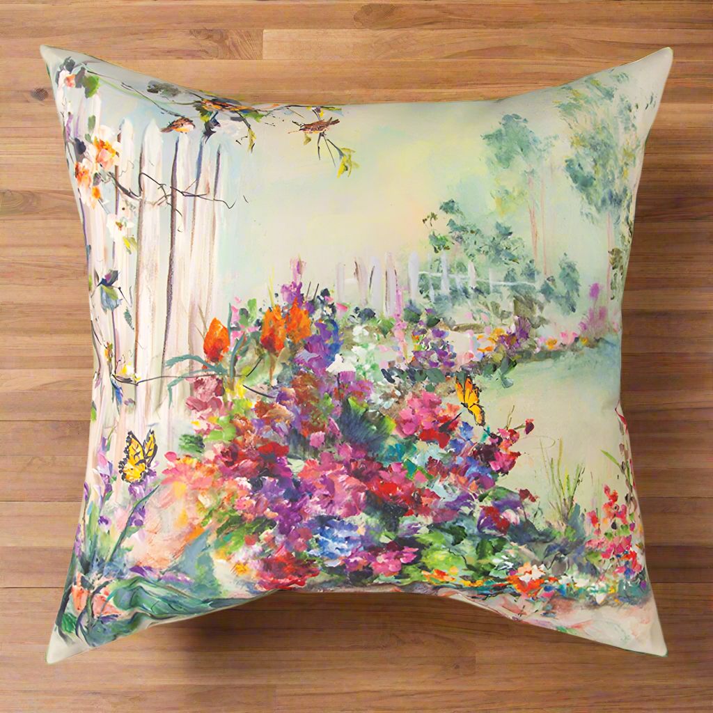 Floral Butterlies Climaweave Pillow 18" Indoor/Outdoor
