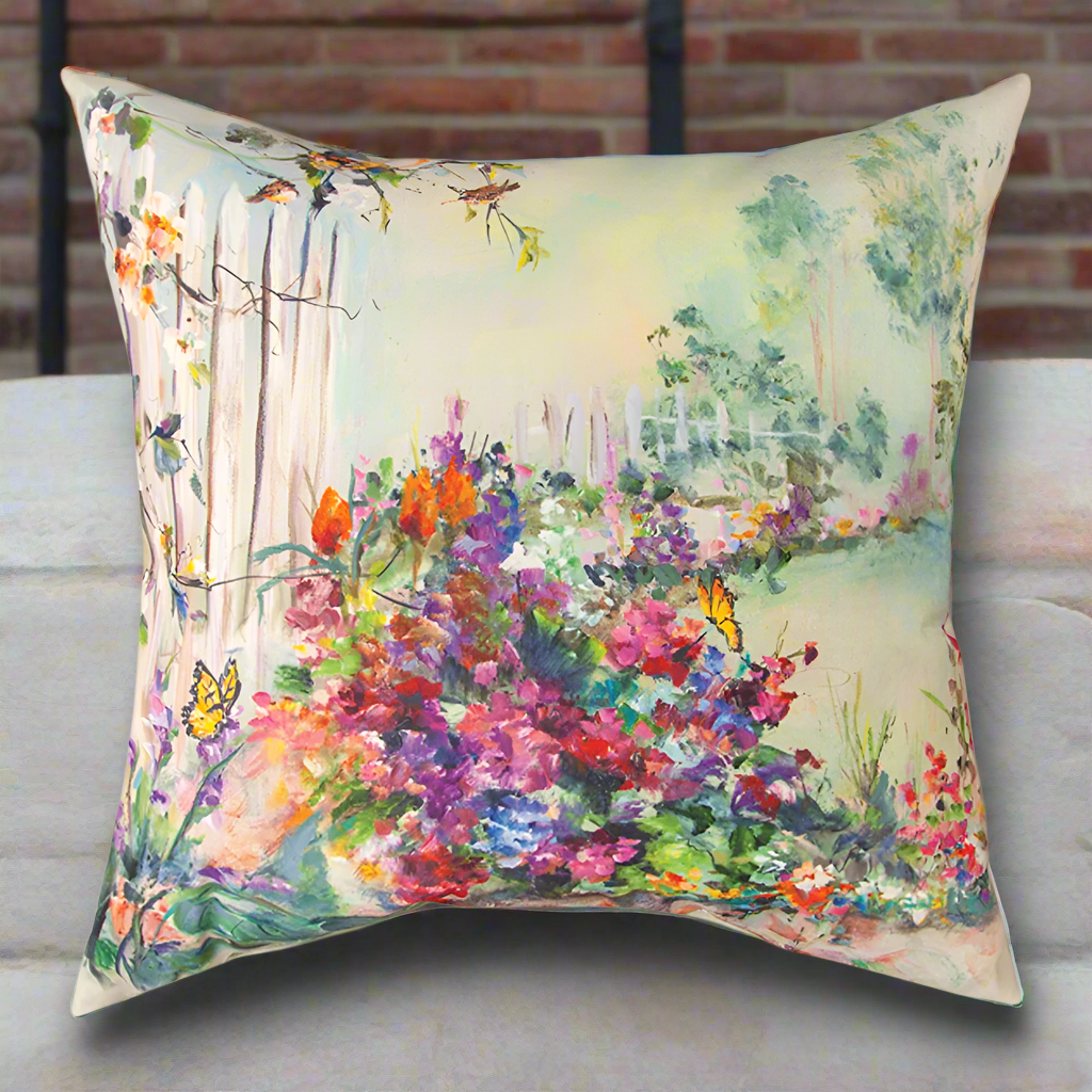 Floral Butterlies Climaweave Pillow 18" Indoor/Outdoor