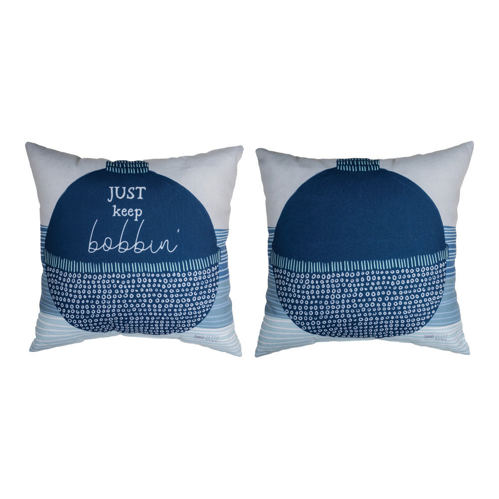 Just Keep Bobbin 18x18 inch Pillow Climaweave Indoor/Outdoor