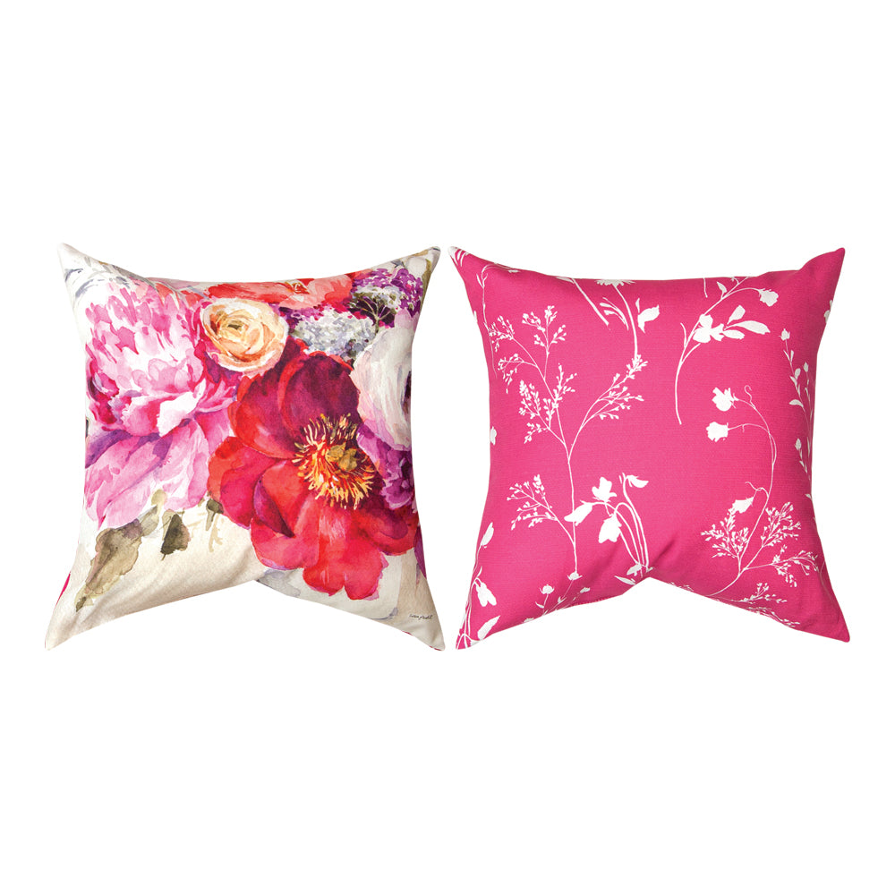 Obviously Pink Floral Climaweave Pillow 18" Indoor/Outdoor