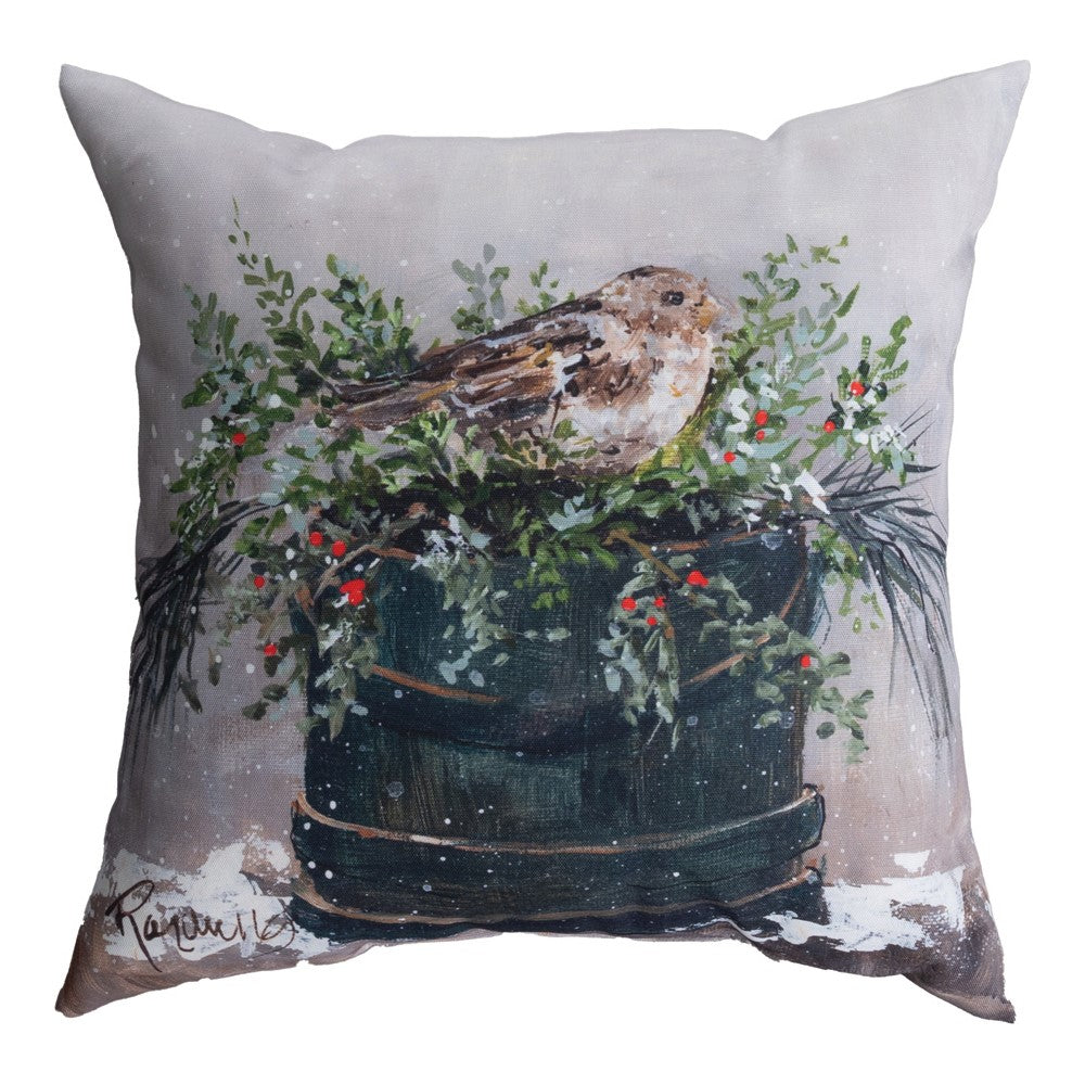 Little Brown Bird On Pot Climaweave Pillow 18" Pillow
