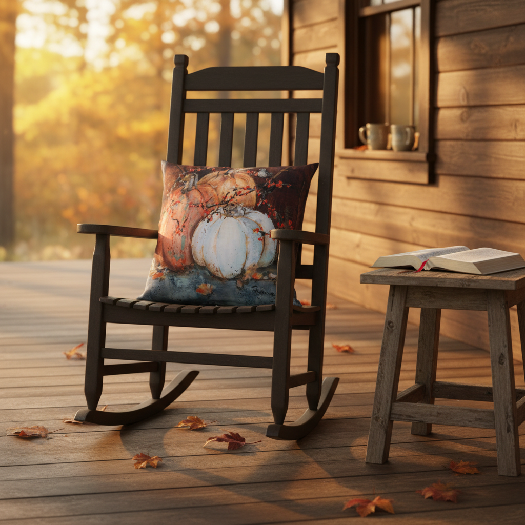 Pumpkins By A Rusty Door Climaweave Pillow