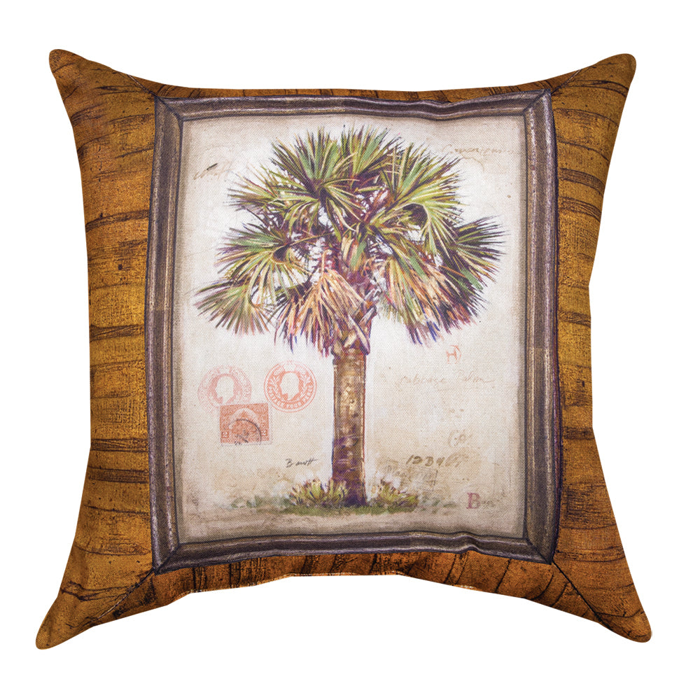 Palm Trees Brown 2 Climaweave Pillow 18" Indoor/Outdoor