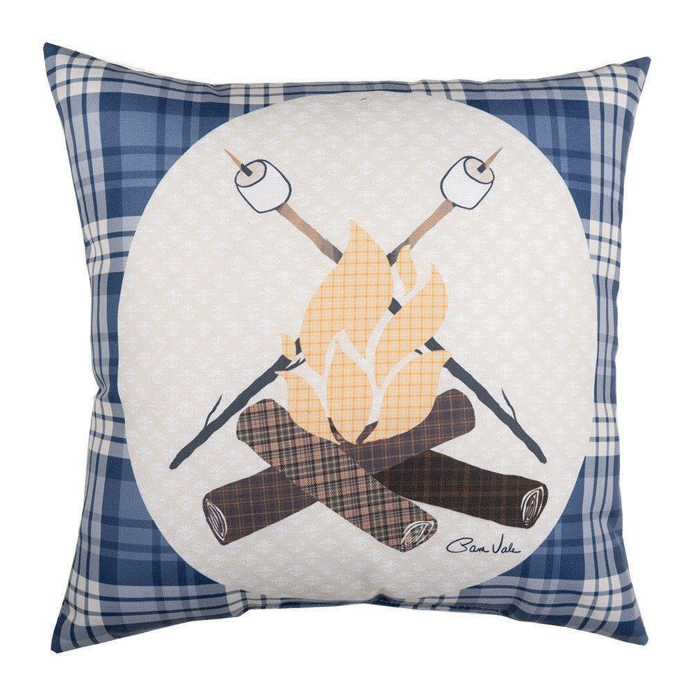 Smore's Please- Fire 18 inch Pillow Climaweave Indoor/Outdoor