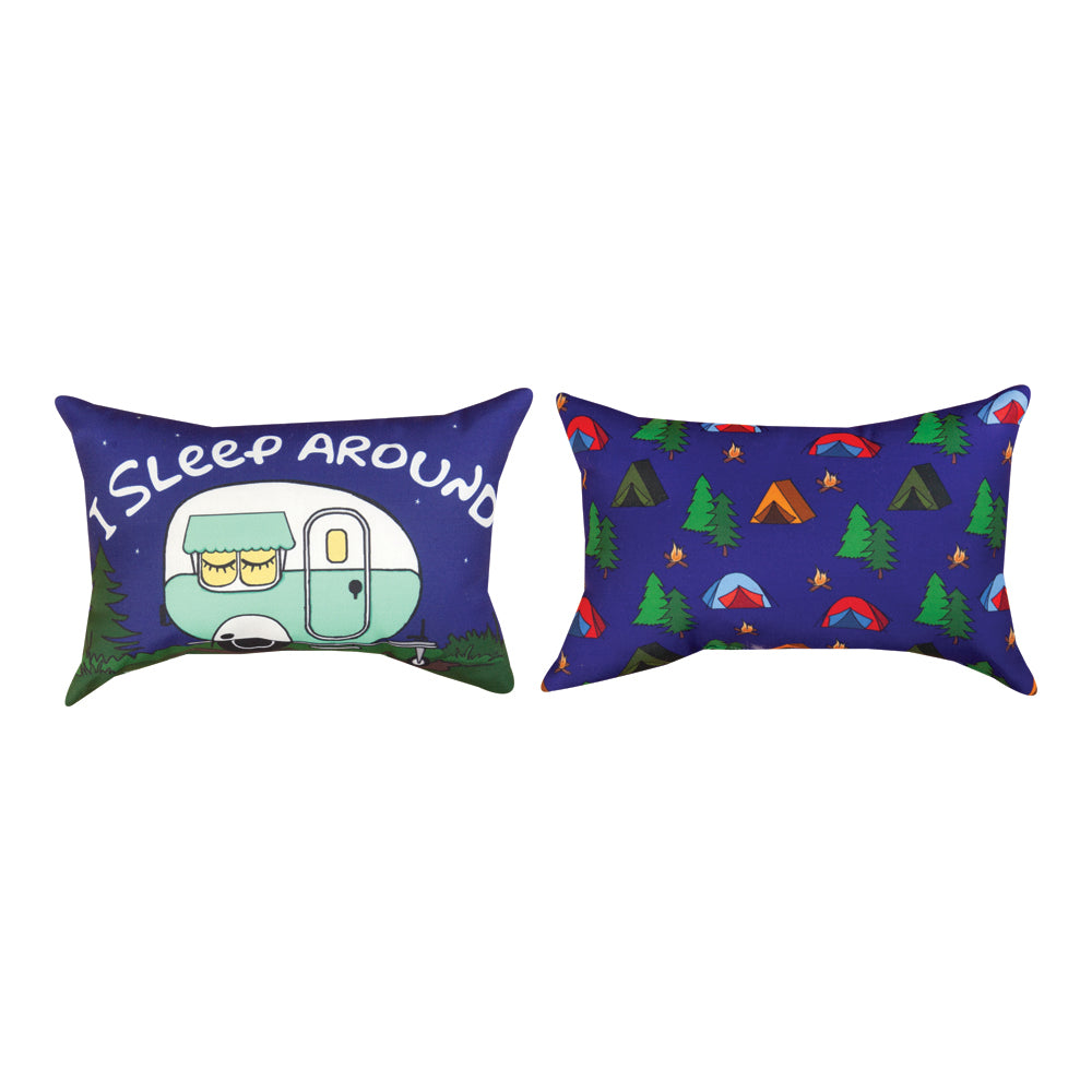 I Sleep Around Word Pillow 12.5"x8.5" Throw Pillow