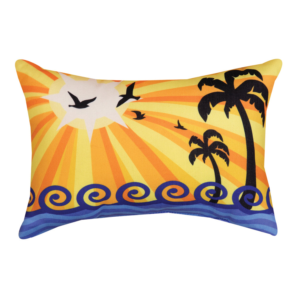Enjoy The Waves Word Pillow 12.5"x8.5" Throw Pillow