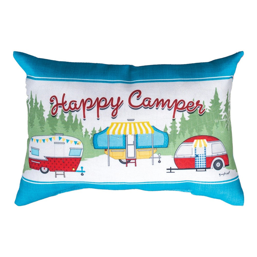 Happy Camper - Home Is Where You Park It Climaweave Word Pillow 12.5" x 8