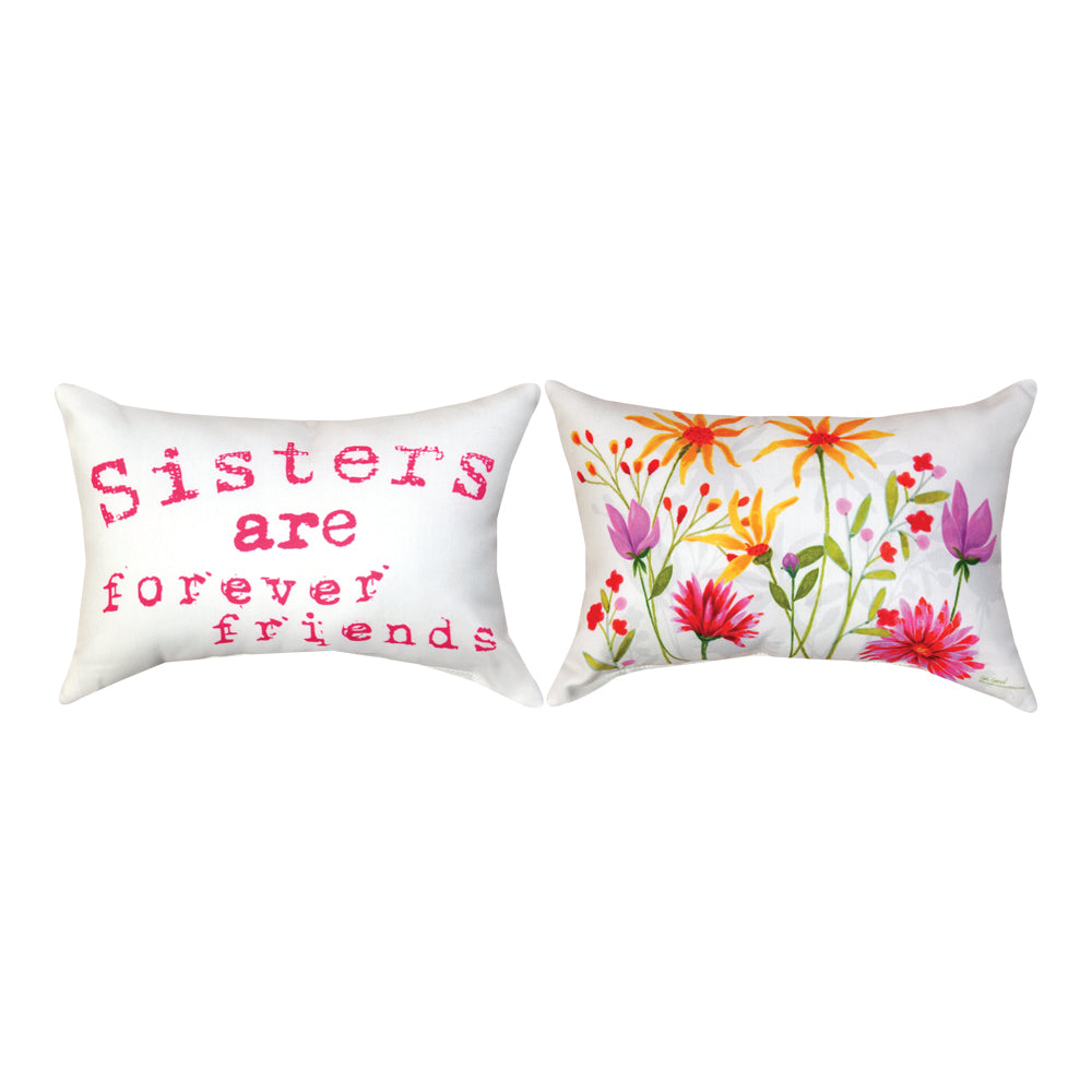 Sisters Are Forever Word Pillow 12.5"x8.5" Throw Pillow