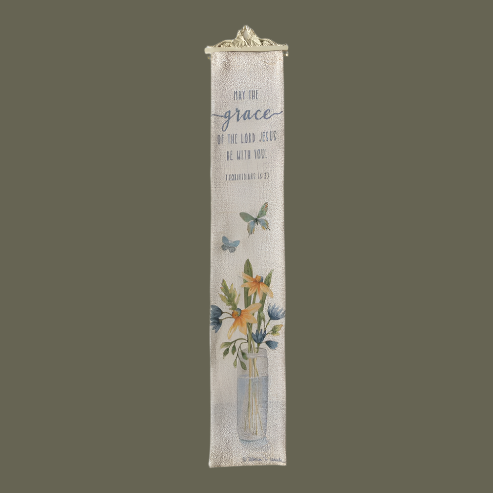 May The Grace Of The Lord Woven Bell Pull 9x41 Tapestry