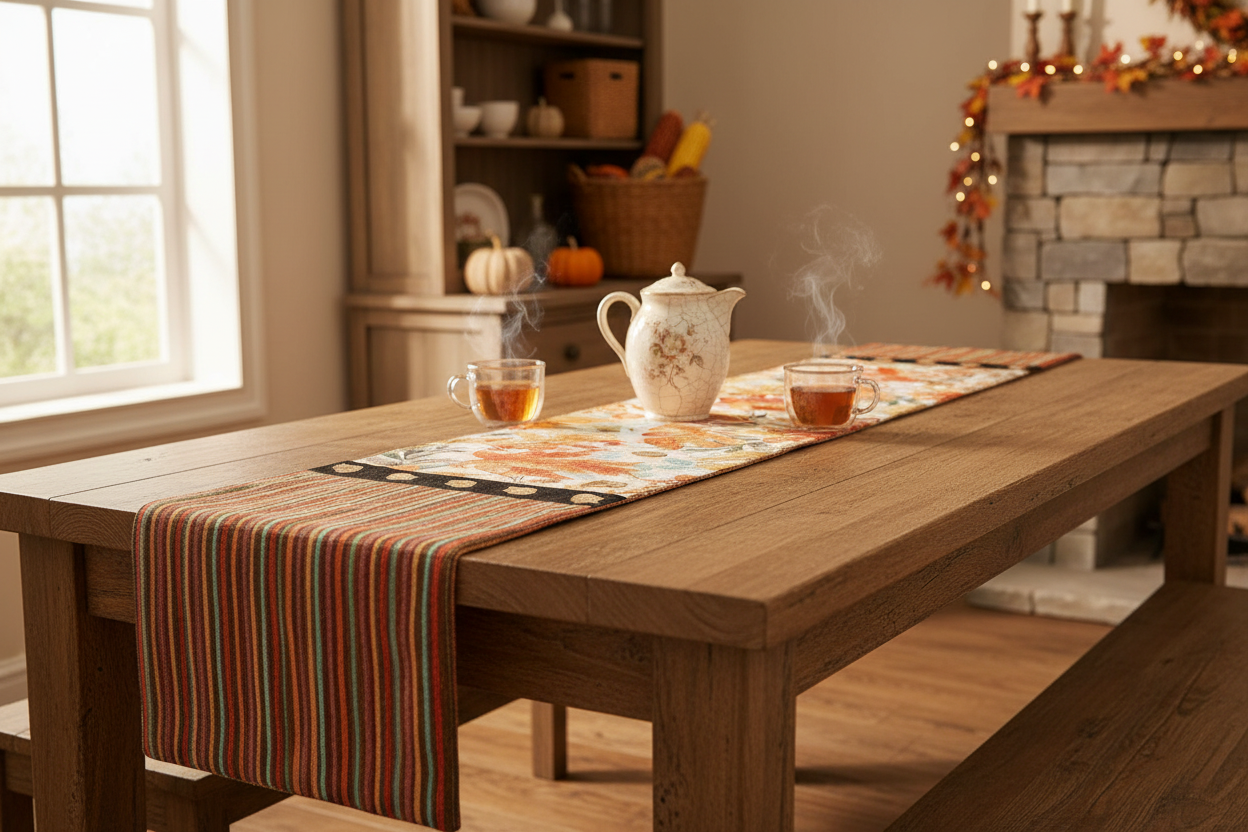 Autumn Colors Woven Runner 72 Inch
