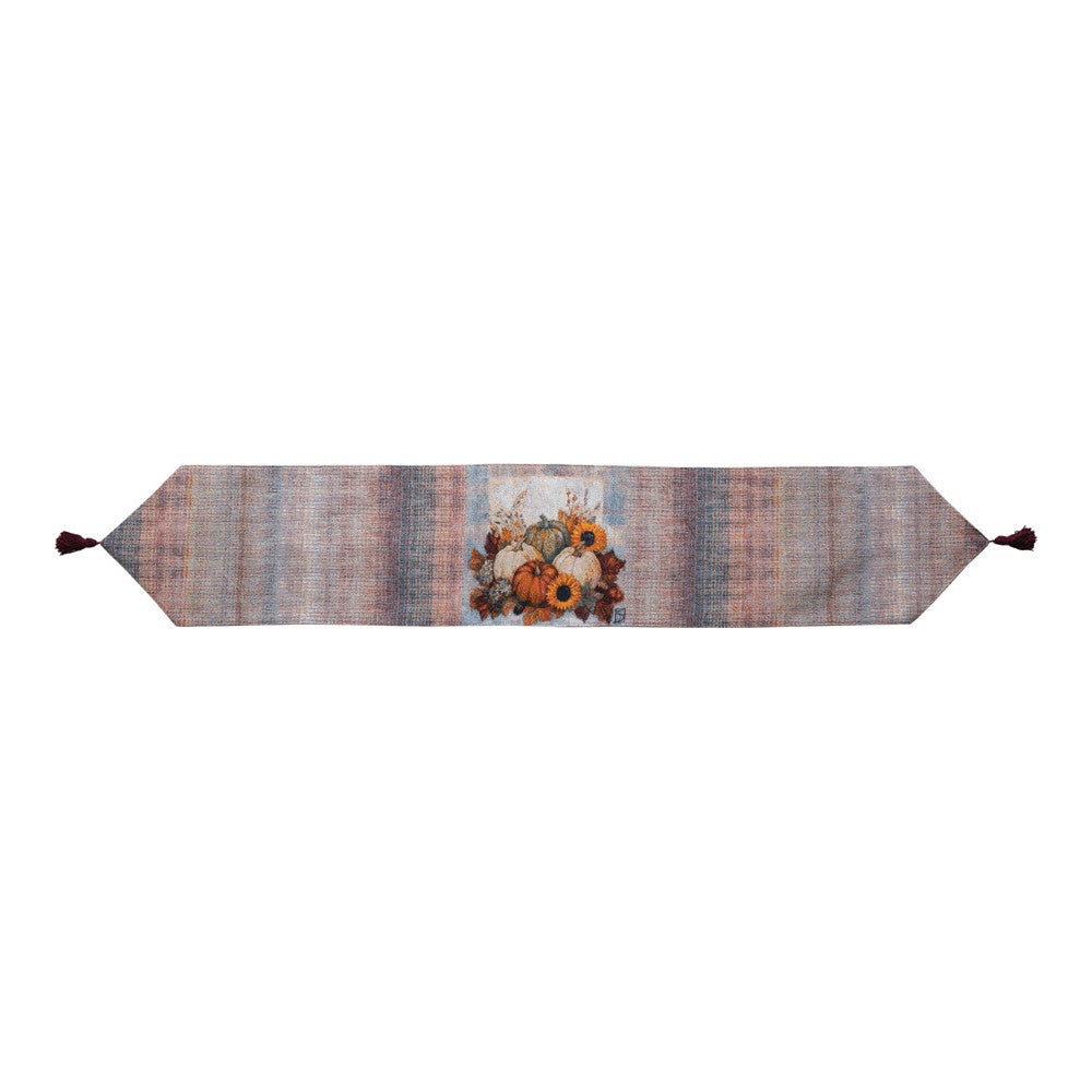 Harvest Time Pumpkins Woven Runner 72"