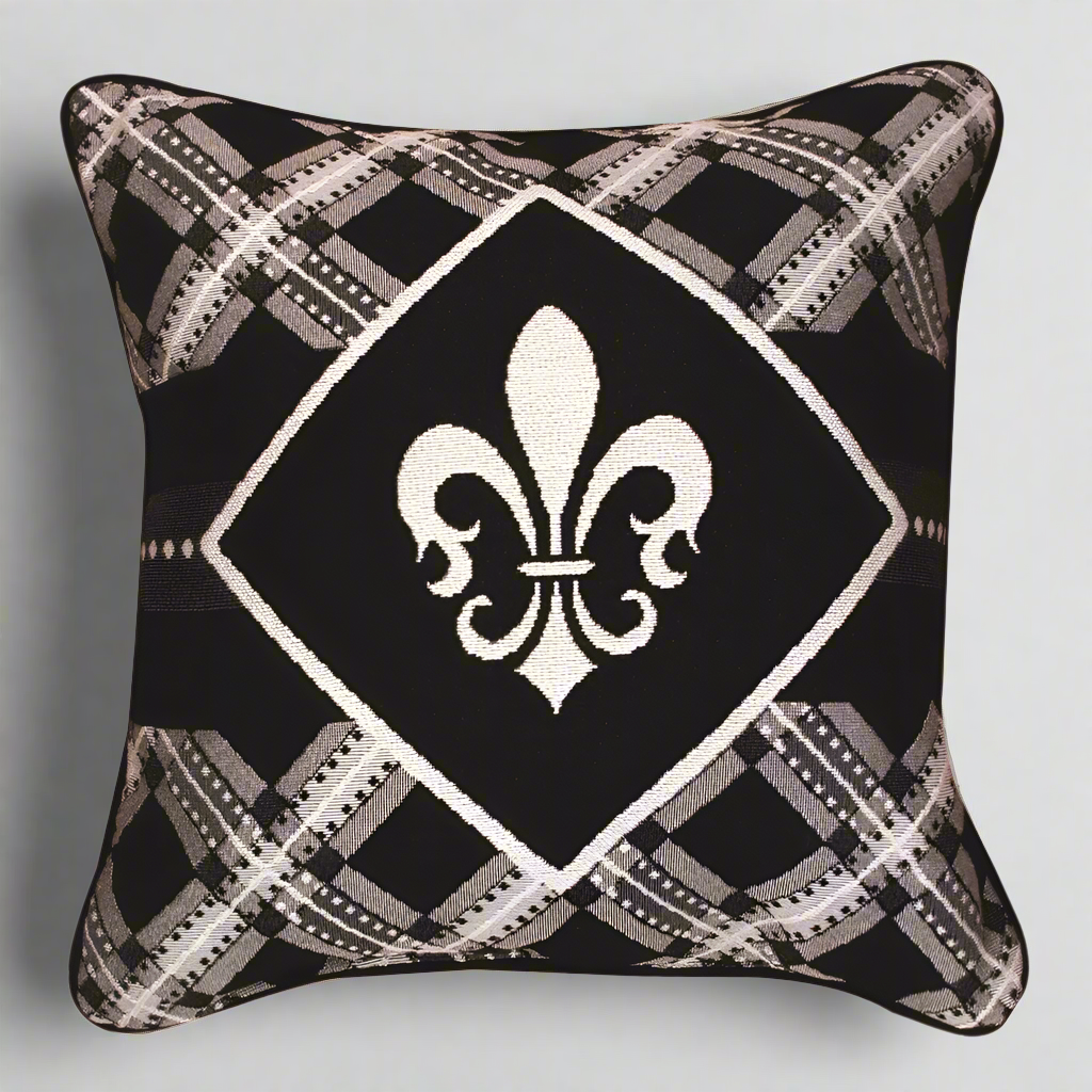 Polished Plaid Pillow 17"x17" Throw Pillow