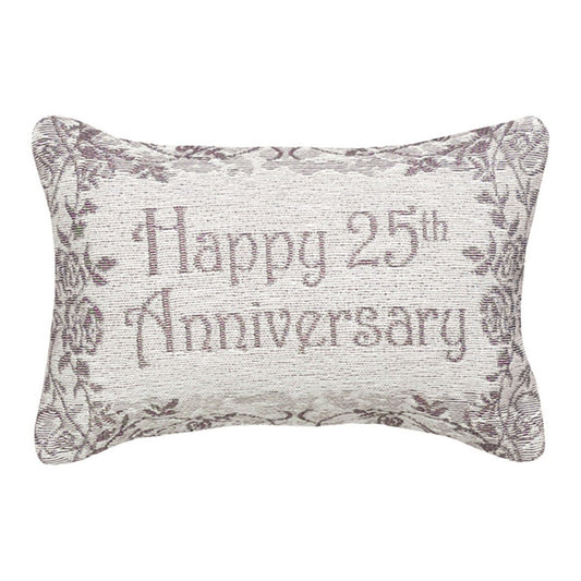 25th Anniversary Word Pillow 12.5x8 Tapestry