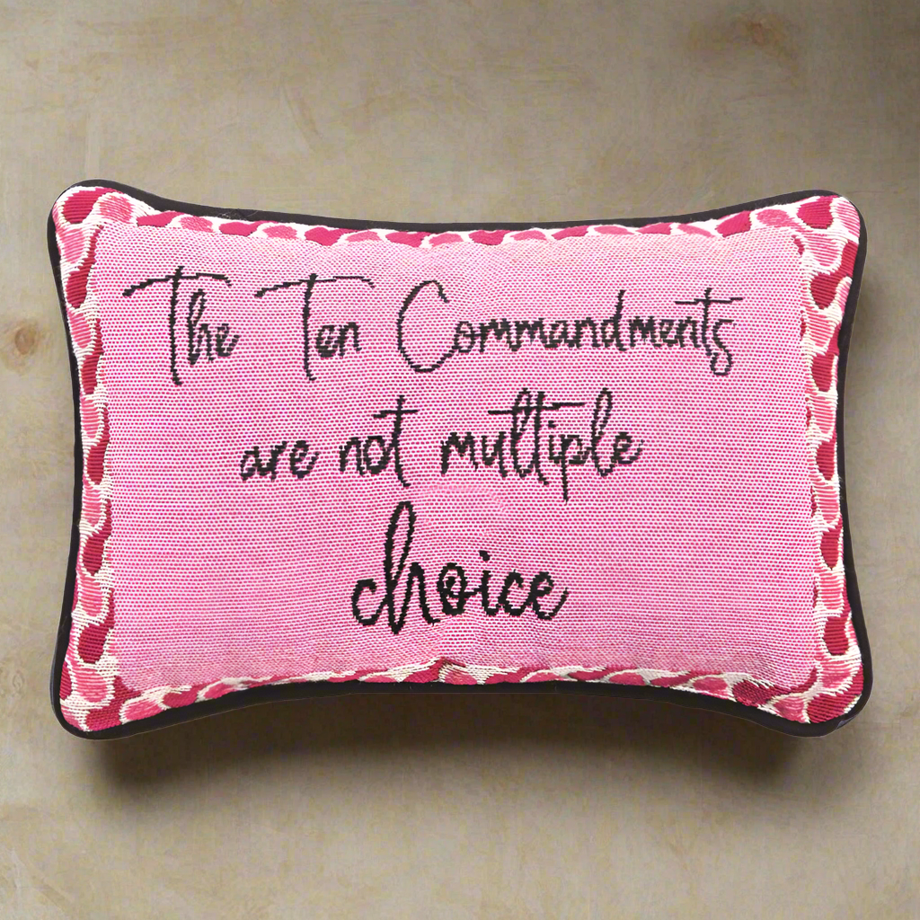 The Ten Commandments Word Pillow 12.5"x8" Throw Pillow