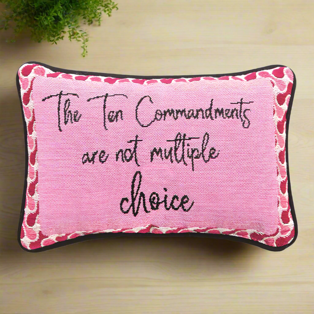 The Ten Commandments Word Pillow 12.5"x8" Throw Pillow