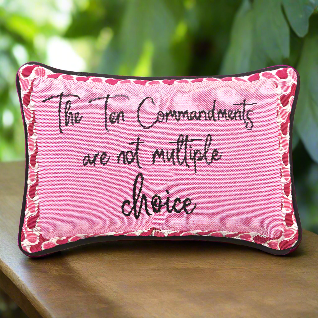 The Ten Commandments Word Pillow 12.5"x8" Throw Pillow