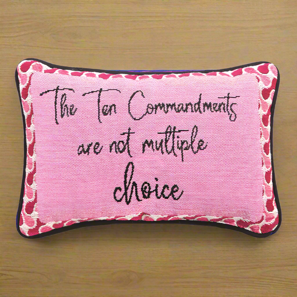 The Ten Commandments Word Pillow 12.5"x8" Throw Pillow