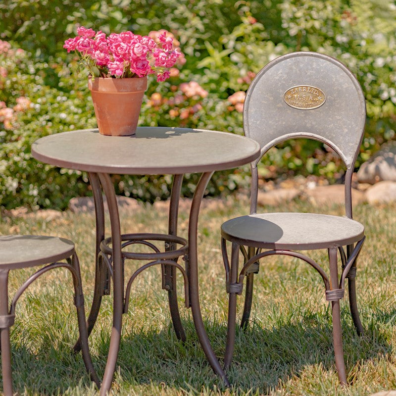 Three Piece Round Top Galvanized Bistro Set "Tbilisi 1918"
