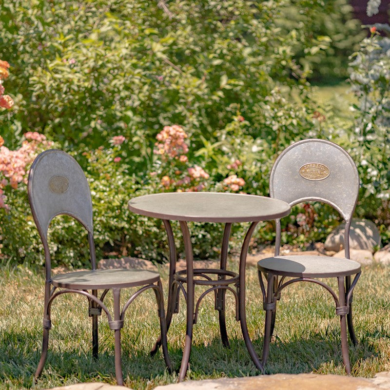 Three Piece Round Top Galvanized Bistro Set "Tbilisi 1918"