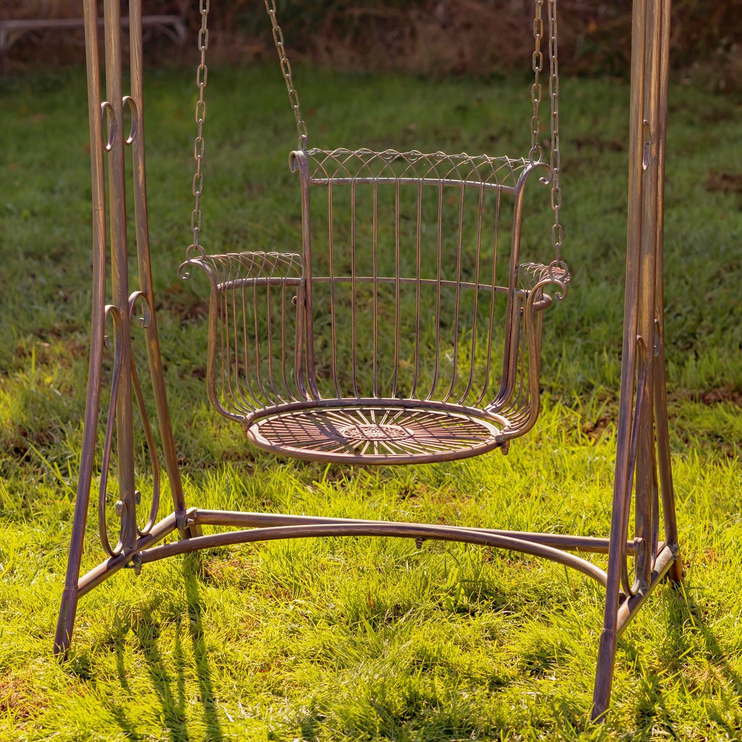 Oasis Iron Garden Swing Chair in Antique Bronze