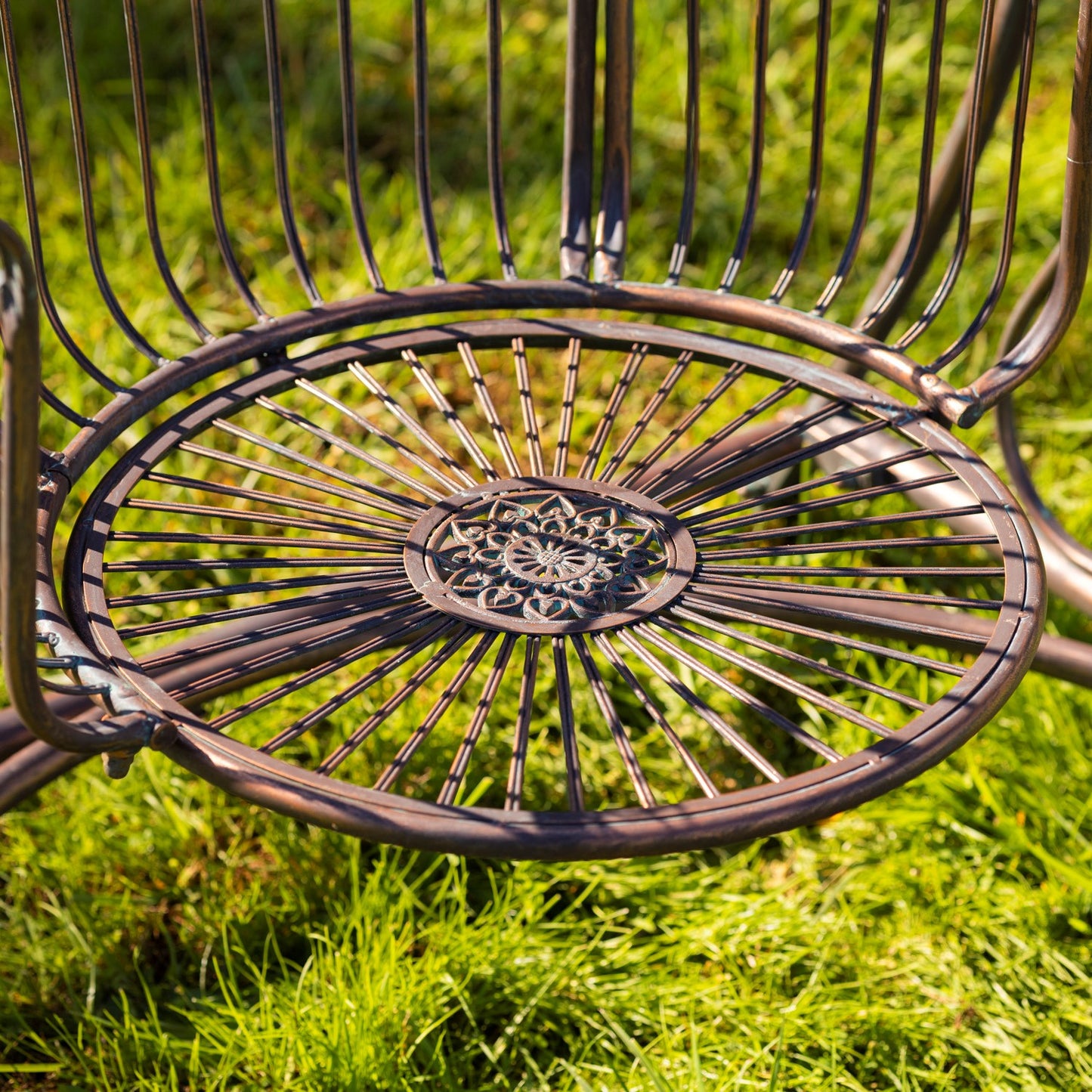 Oasis Iron Garden Swing Chair in Antique Bronze