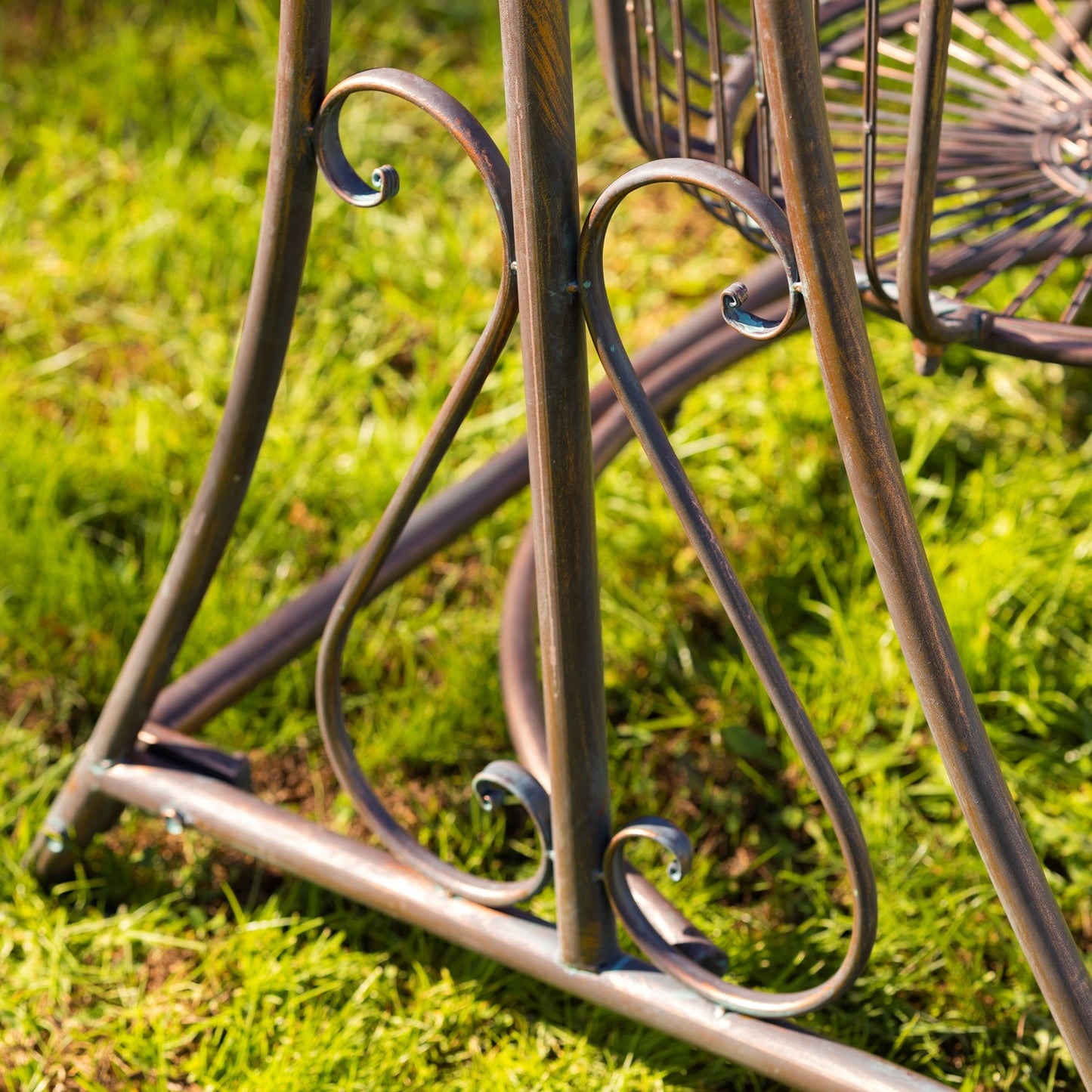 Oasis Iron Garden Swing Chair in Antique Bronze