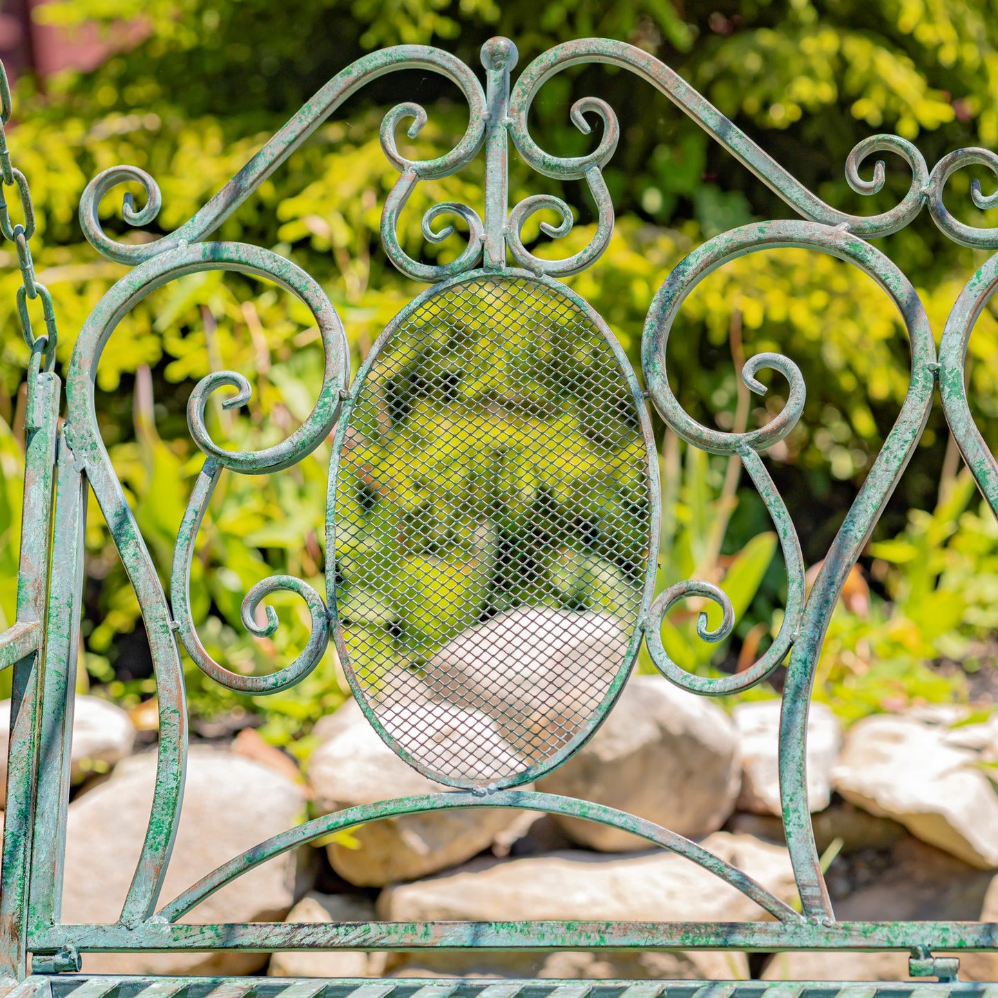 Giorgi Iron Swing Bench in Verdi Green