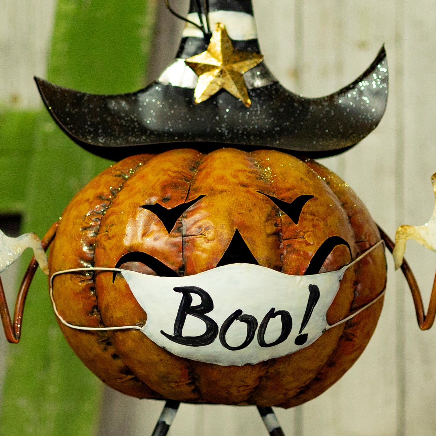 Creeper Jack-O-Lantern with Face Mask 22" Tall