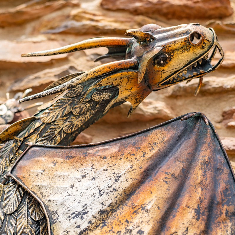 29.25" Tall Metal Serpentine Dragon Wall Decoration Chumana