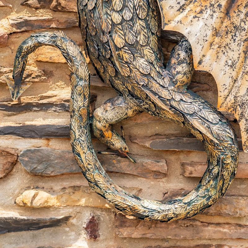 29.25" Tall Metal Serpentine Dragon Wall Decoration Chumana