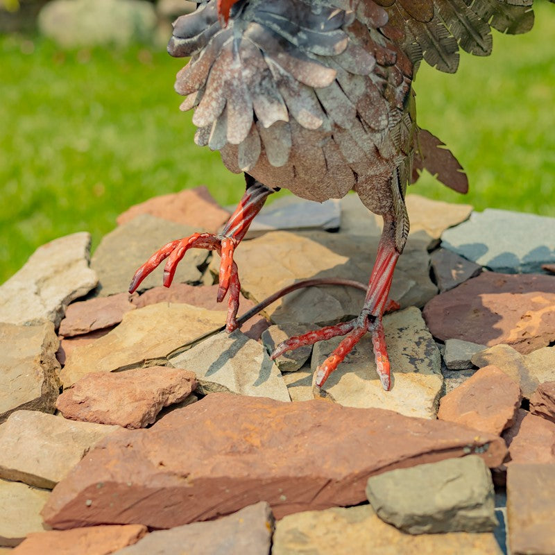 19" Tall Soaring Metal Great Horned Owl Accent Ash