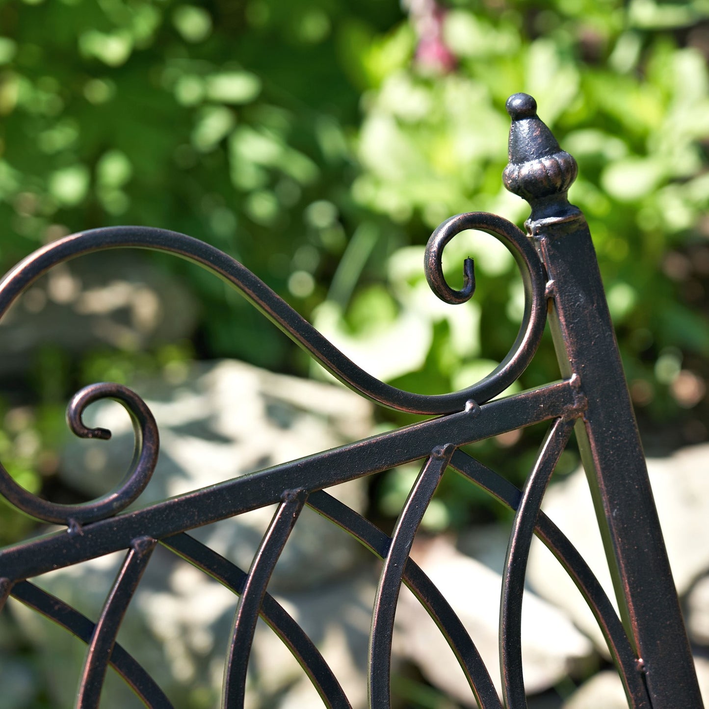 Tatiana Iron Rocking Garden Bench in Antique Bronze