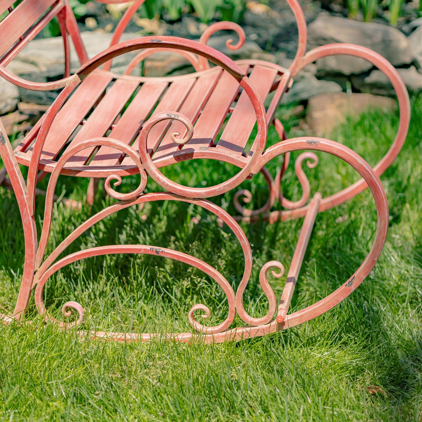 Monte Carlo 1968 Iron Rocking Arm Chair in Flamingo Pink