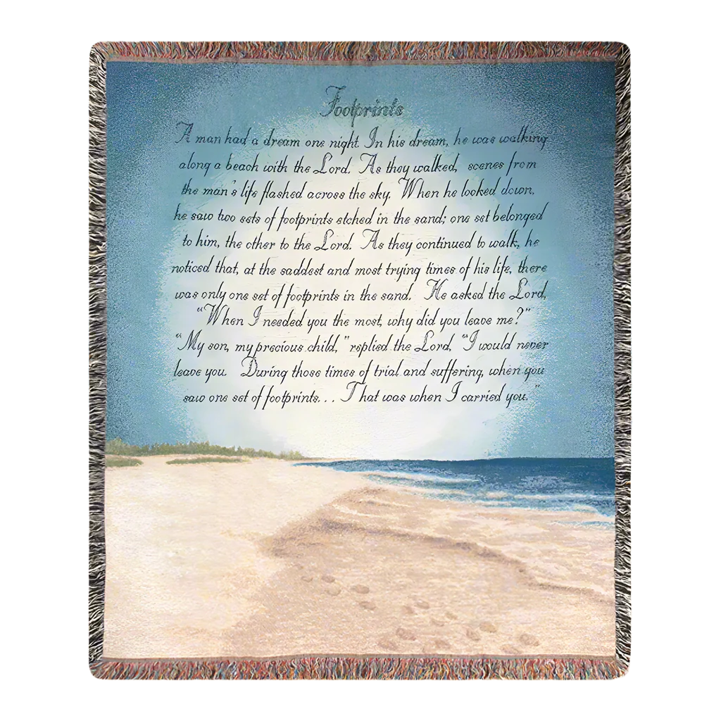 Footprints In The Sand -50X60 Woven Tapestry Throw