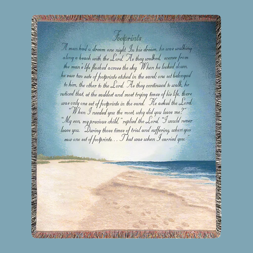 Footprints In The Sand -50X60 Woven Tapestry Throw